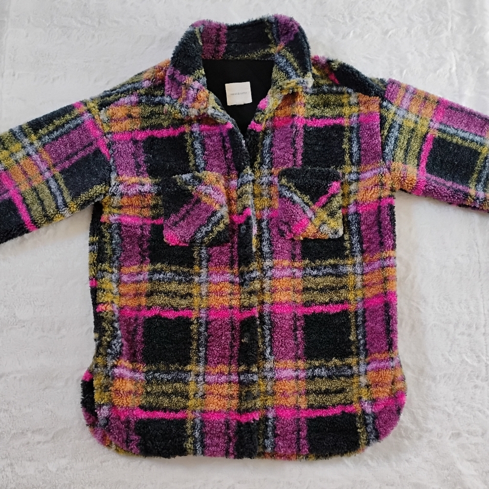 Thread & Supply Plaid Sherpa Jacket